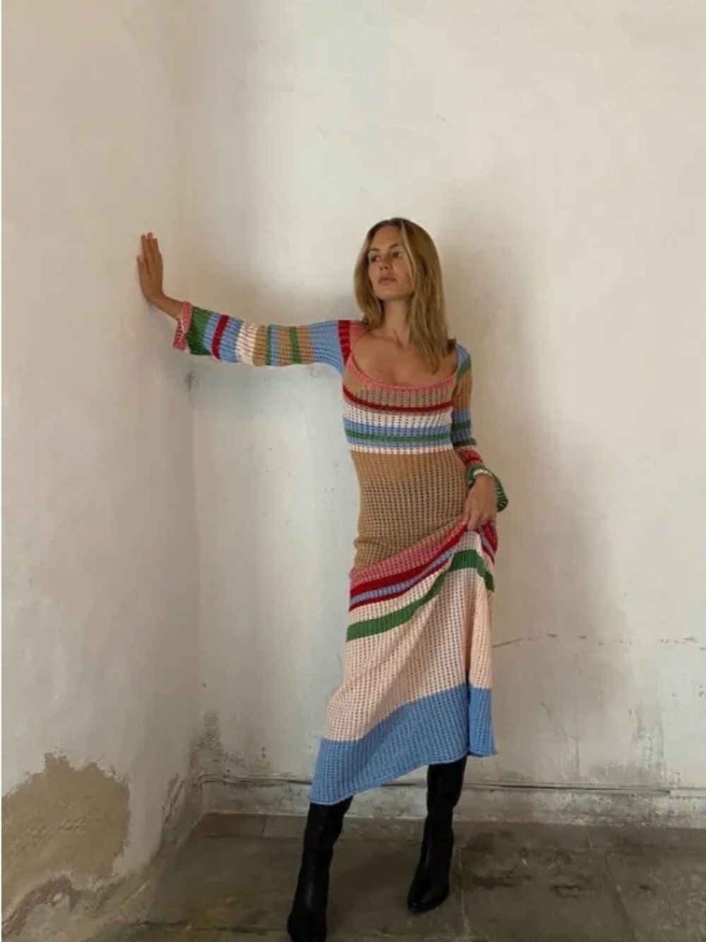 Verge Girl Multicolor Crochet Dress - Picture 4 of 7